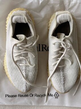 Yeezy Cream/Yellow Gum Sole Knit Sneakers